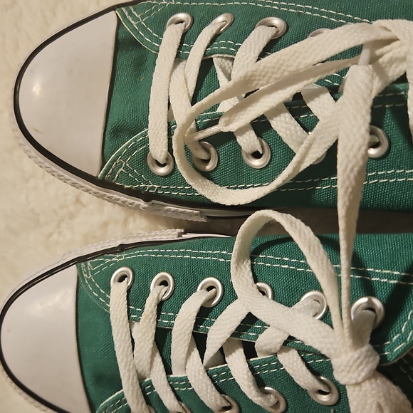 Converse All Star Green Canvas Sneakers Unisex Men 7 Womens 9 - Picture 4 of 11